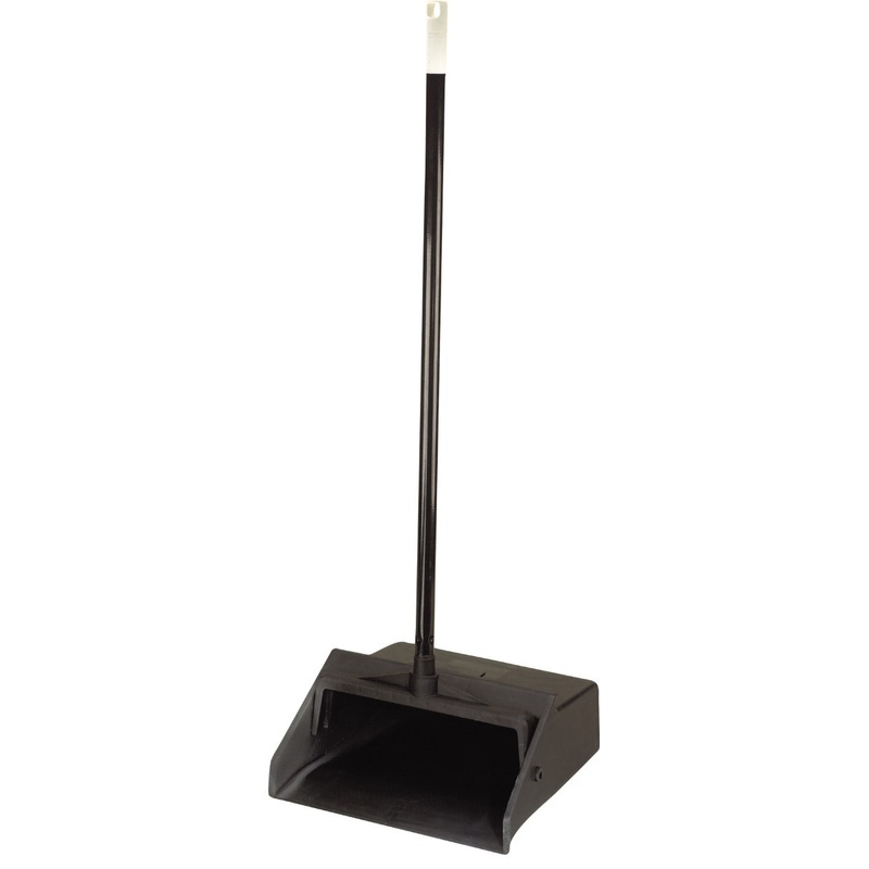 Carlisle 36141003 12" Lobby Dust Pan - Metal Handle, Black