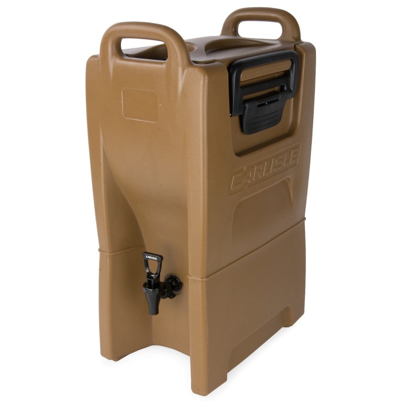 Carlisle IT50043 Cateraide IT Polyethylene Stackable Insulated Beverage Dispenser 5 Gal. - Caramel