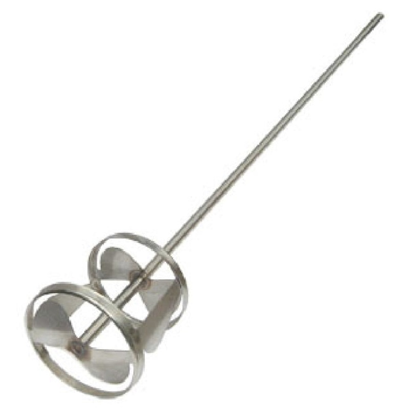 Jayhawk PS-1 00010 Jiffy Mixer Stainless Steel Power Drill Mixer Blade for 5-10 Gallon Pots 20-1/2" x 1/2" dia. Shaft