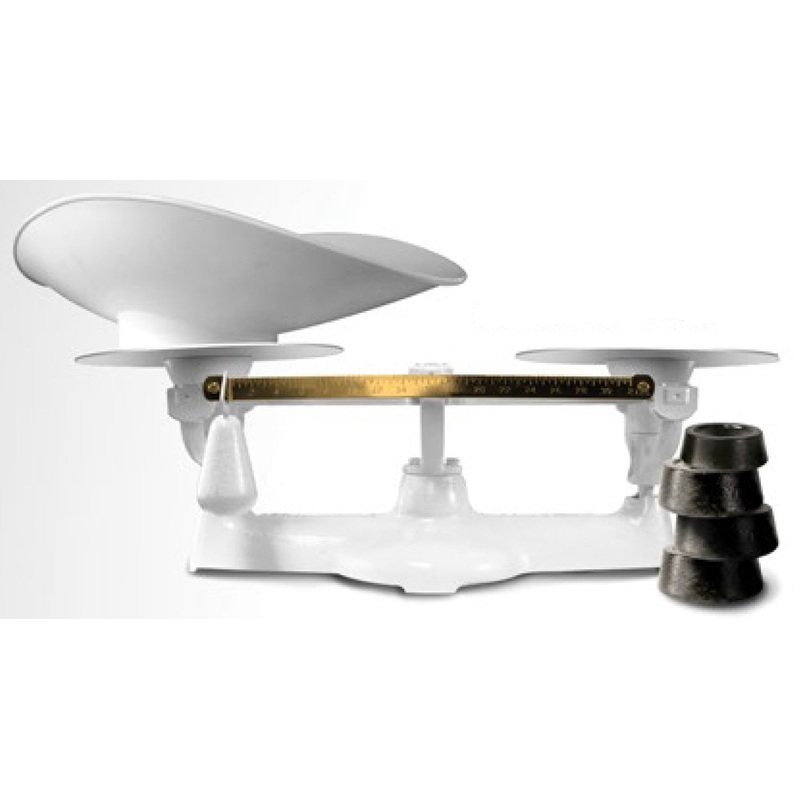 Penn Scale 1401 P Bakers Scale with Plastic Scoop, 4 Free Weights and (2) 9"Dia. Steel Plates - 2 lb. x 1/4 oz.