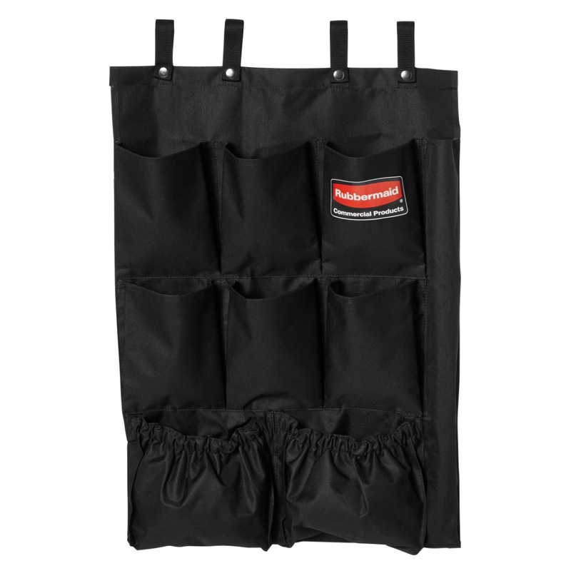 Rubbermaid FG9T9000BLA Executive 9-Pocket Fabric Hanging Organizer Cart Caddy 28"L x 19-3/4"W x 1-1/2"H - Black