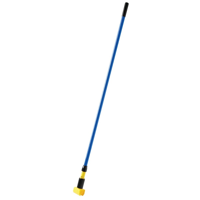 Rubbermaid FGH24600BL00 Gripper Fiberglass Wet Mop Handle with Clamp-Style Yellow Plastic Head 60"L - Blue - for use with 5" Headbands only