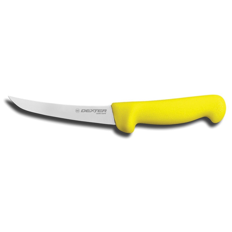 Dexter-Russell C131F-6 Sani-Safe (3223) Flexible Curved Boning Knife with Yellow Poly Handle 6"