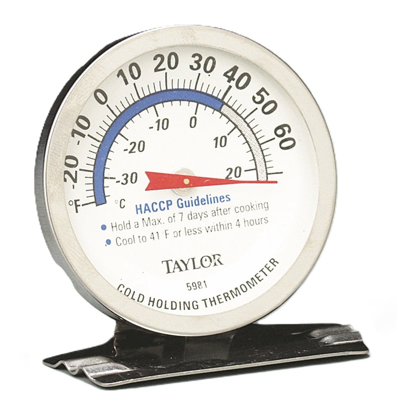 Taylor 5981N Professional Standing Refrigerator / Freezer Thermometer with 2" Dial - (-30 to 70 Deg. F)
