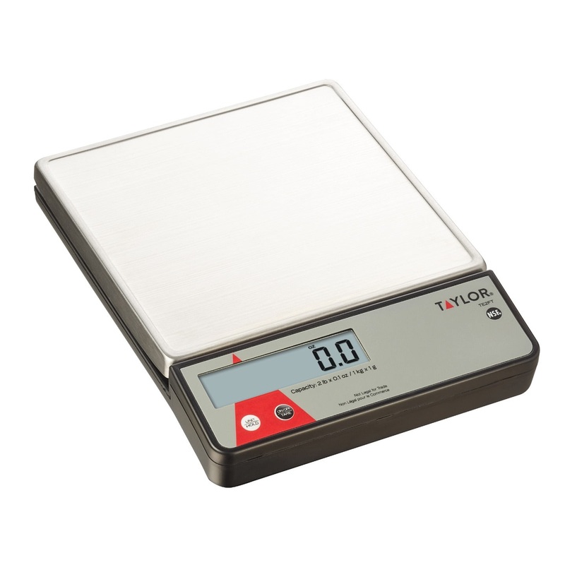 Taylor TE2FT Compact Digital Portion Control Scale with 7-1/8" Square Stainless Steel Platform - 2 lb./Capacity