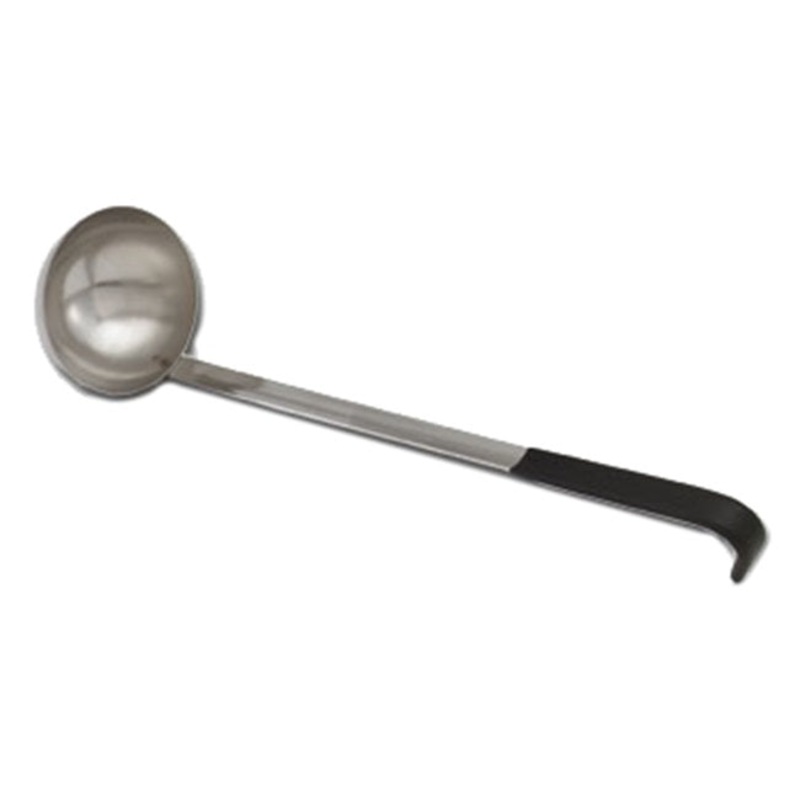 Vollrath 58044 2-Piece Stainless Steel Ladle with Black Kool-Touch Hooked Handle 4 oz.