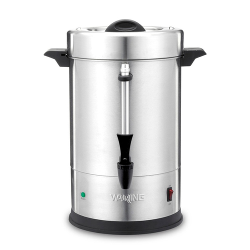 Waring WCU55 Brushed Stainless Steel Commercial Percolator Coffee Urn - 55 Cup - 120V