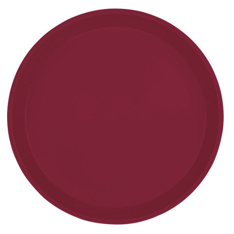 Cambro 1300522 Round Burgundy Wine Customizable Fiberglass Camtray - 12/Case