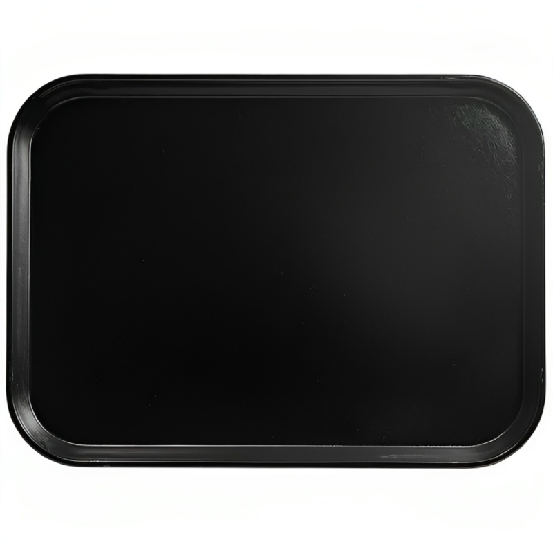 Cambro 1418110 14" x 18" Rectangular Black Customizable Fiberglass Camtray - 12/Case