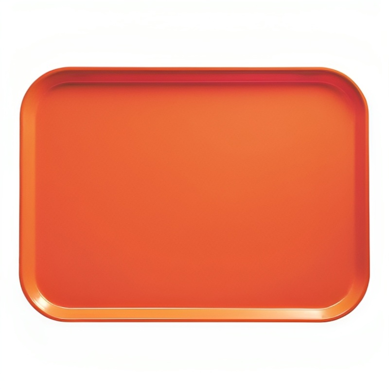 Cambro 1418220 14" x 18" Rectangular Citrus Orange Customizable Fiberglass Camtray - 12/Case