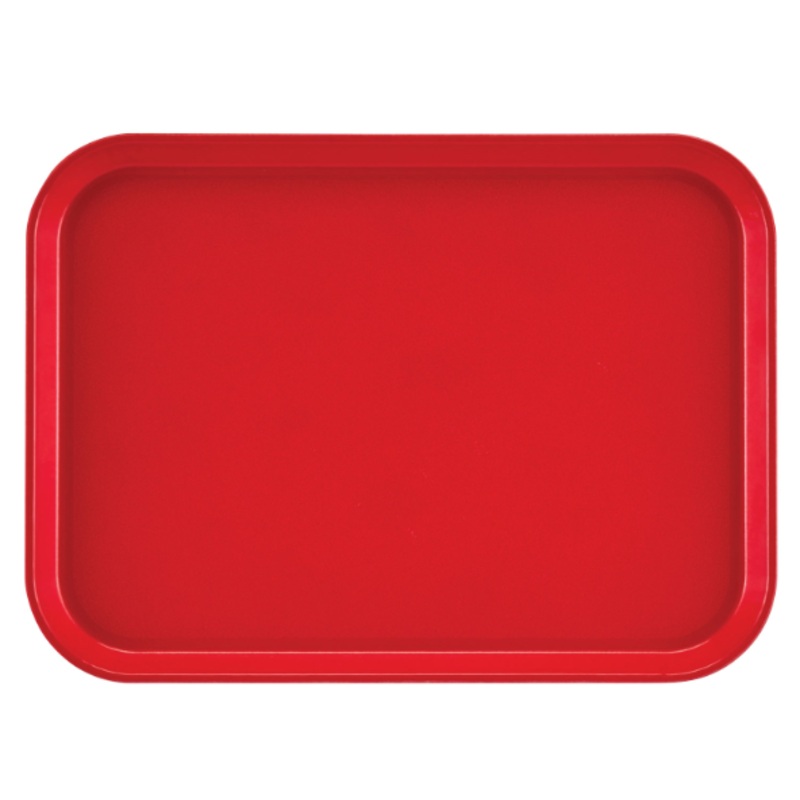 Cambro 1826521 Fiberglass Camtray Cafeteria Tray - 25.75"L x 17.88"W, Cambro Red - 6ea/Case
