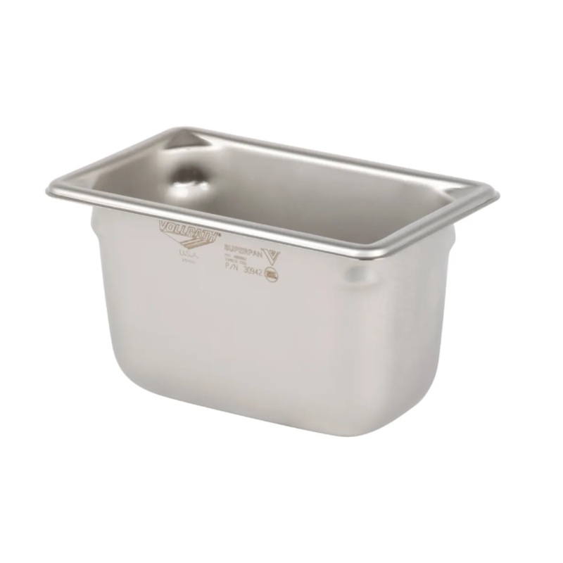 Vollrath 30942 Super Pan V Ninth Size Steam Table Food Pan - Stainless Steel - 6/Case