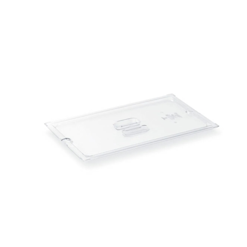 Vollrath 32300 1/3 Size Slotted Food Pan Cover - Clear - 6/Case