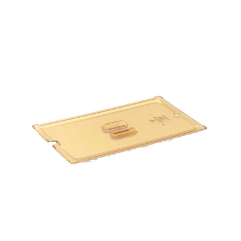 Vollrath 34100 Polycarbonate Slotted Food Pan Cover - Full-Size - Amber - 6/Case