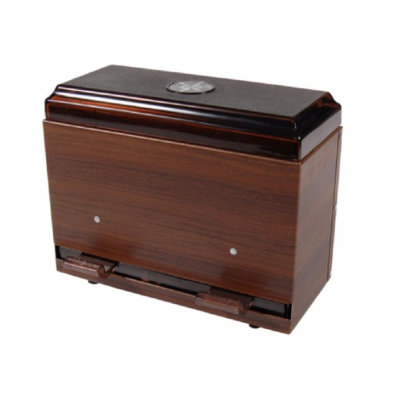 Vollrath 3825-12 Straw Boss Jr. Dark Walnut Single-Sided Straw Dispenser, 250 Capacity