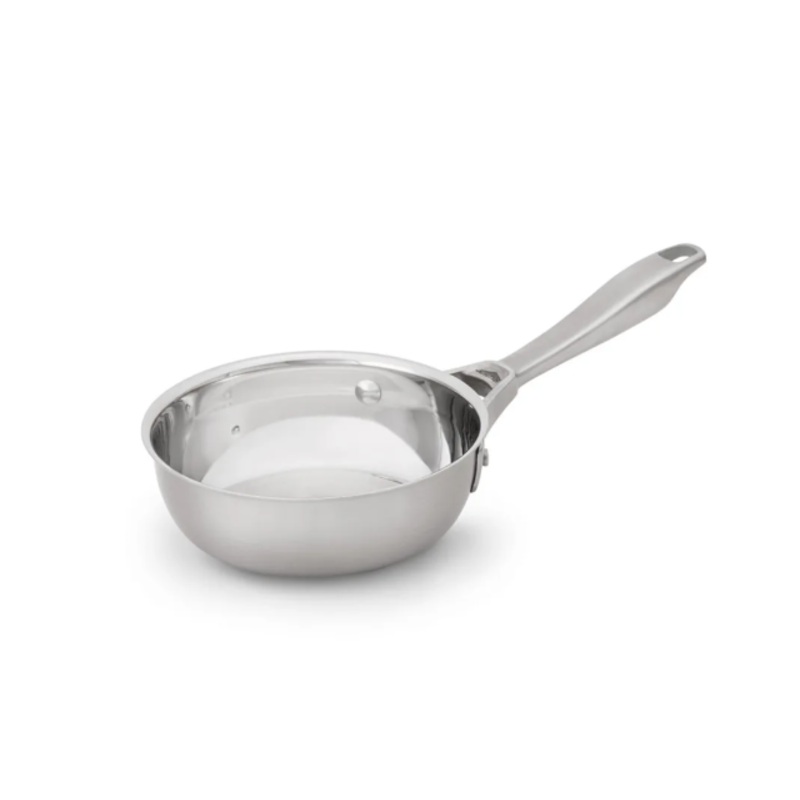 Vollrath 47790 Intrigue Stainless Steel Saucier / Sauce Pan with Riveted Ergonomic Hollow Handle 1 Qt. - Not Induction Ready