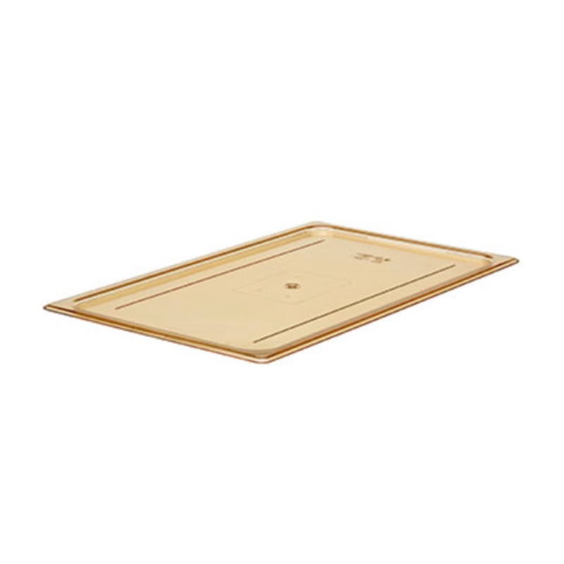 Cambro 10HPC150 H-Pan Flat Hot Food Pan Cover - Full-Size - Amber - 6/Case