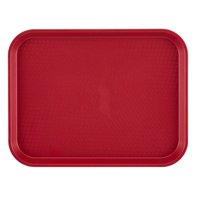 Cambro 1216FF416 Cranberry 11.88 Inch x 16.12 Inch Rectangular Textured Polypropylene Fast Food Tray - 24ea/Case