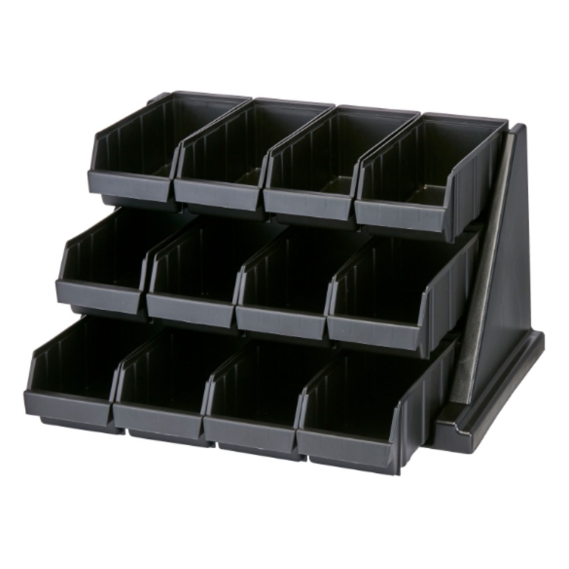 Cambro 12RS12110 Condiment Organizer w/ (12) Bins - Black