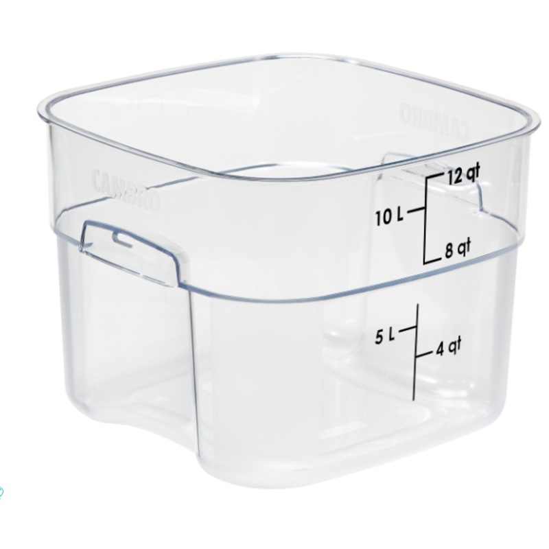 Cambro 12SFSPROCW135 12 qt CamSquare FreshPro Food Container - Polycarbonate, Blue Graduation - 6ea/Case