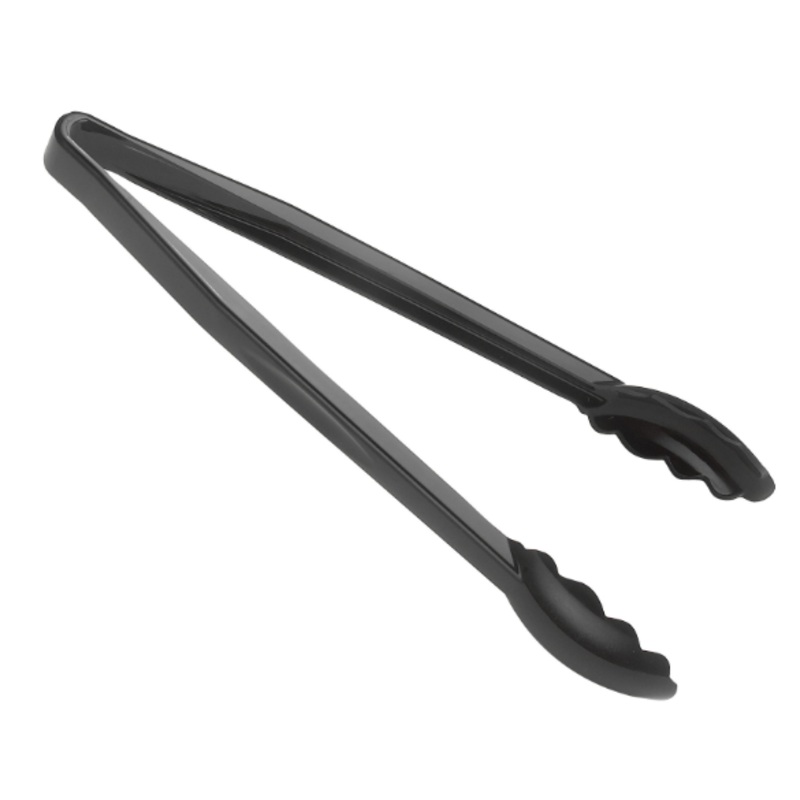 Cambro 12TGS110 12"L Plastic Utility Tongs, Black - 12ea/Case