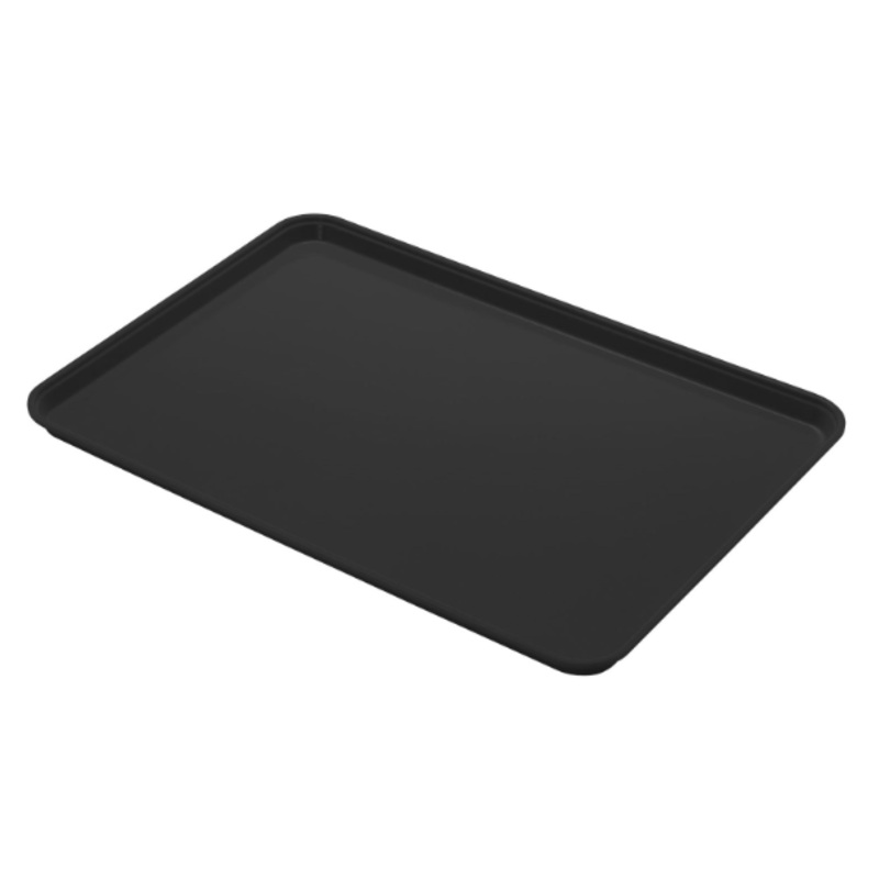 Cambro 1826CL110 Fiberglass Camlite Cafeteria Tray - 25.75"L x 17.8"W, Black - 12ea/Case