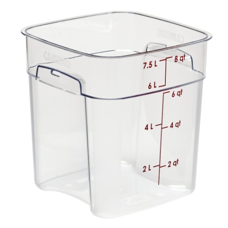 Cambro 18SFSPROCW135 18 qt CamSquare FreshPro Food Container - Polycarbonate, Blue Graduation - 6ea/Case