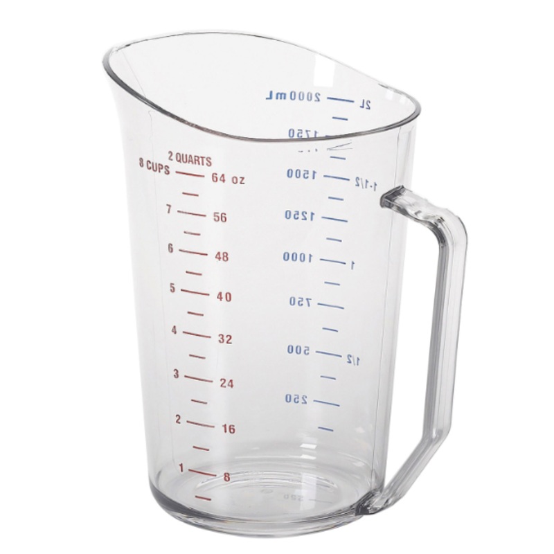 Cambro 200MCCW135 2 qt Camwear Measuring Cup - Clear - 12ea/Case