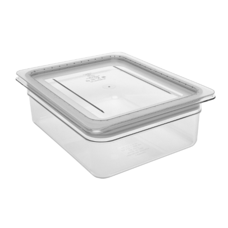 Cambro 20CWGL135 Camwear GripLid Polycarbonate Flat Food Pan Cover - 1/2 Size - Clear