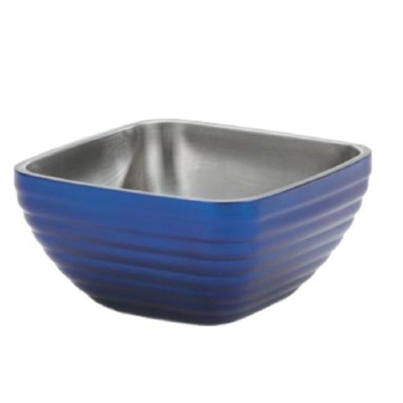 Vollrath 4763425 3.2 Qt. Double Wall Square Beehive Serving Bowl, Cobalt Blue - 6ea/Case