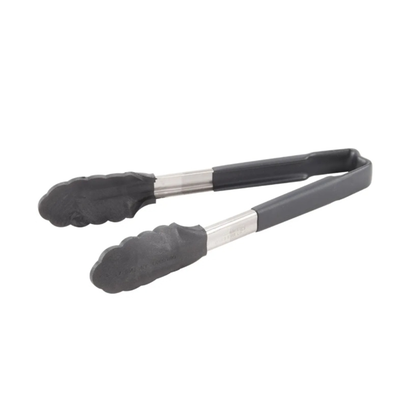 Vollrath 4780922 9.5"L Stainless Steel Utility Tongs - Black - 12ea/Case