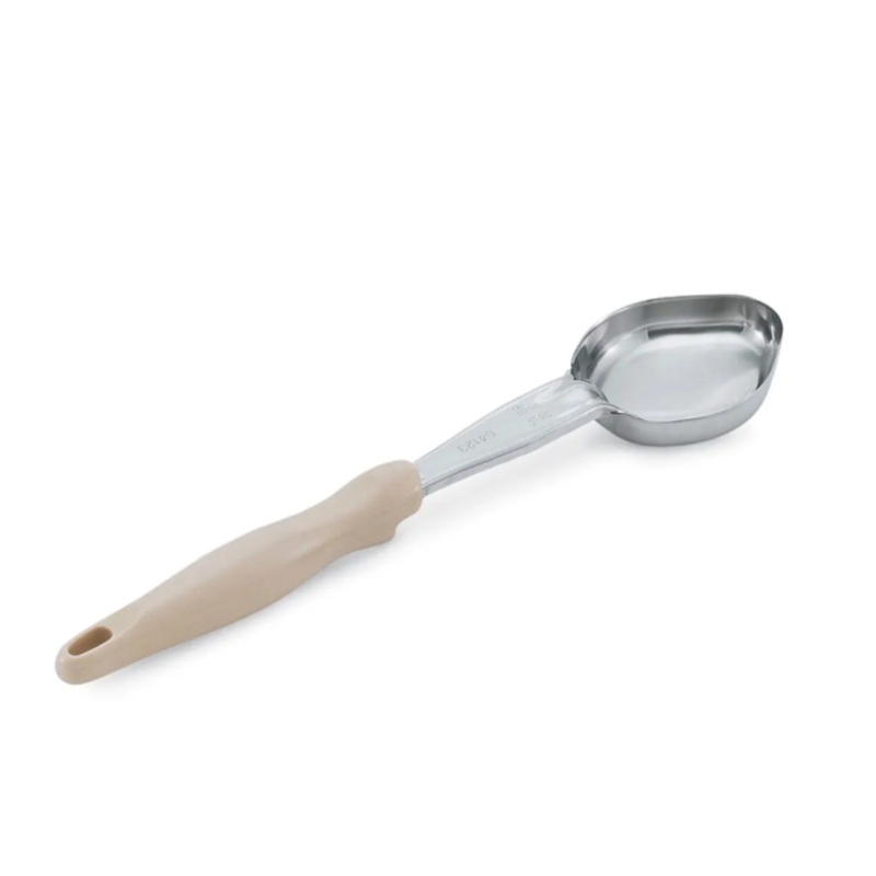 Vollrath 6412335 3 oz Oval Solid Spoodle - Ivory Nylon Handle, Heavy-Duty, Stainless Steel - 12ea/Case