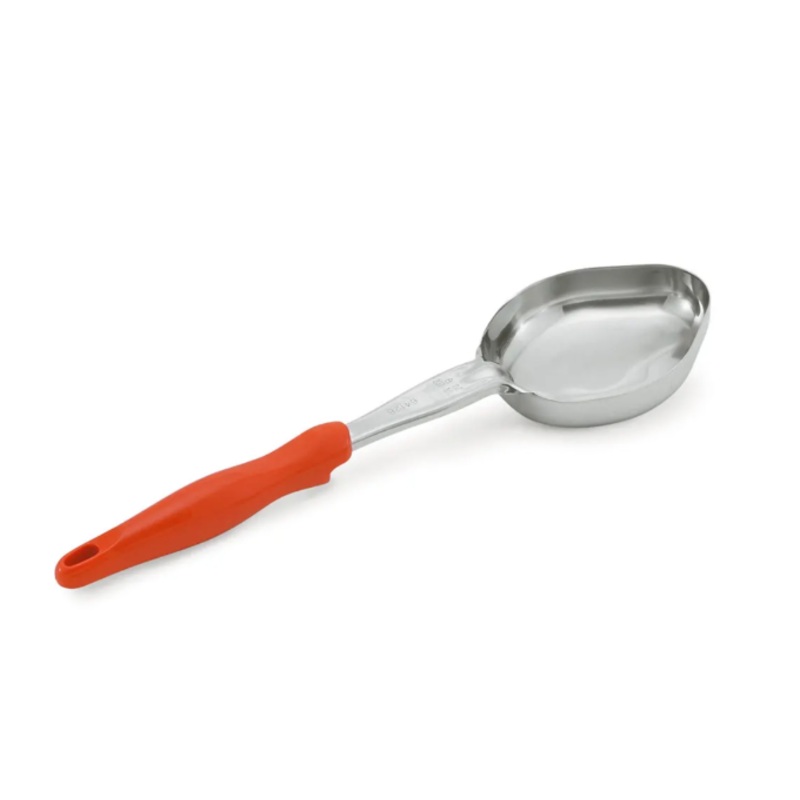 Vollrath 6412865 8 oz Oval Solid Spoodle - Orange Nylon Handle, Heavy-Duty, Stainless Steel - 12ea/Case