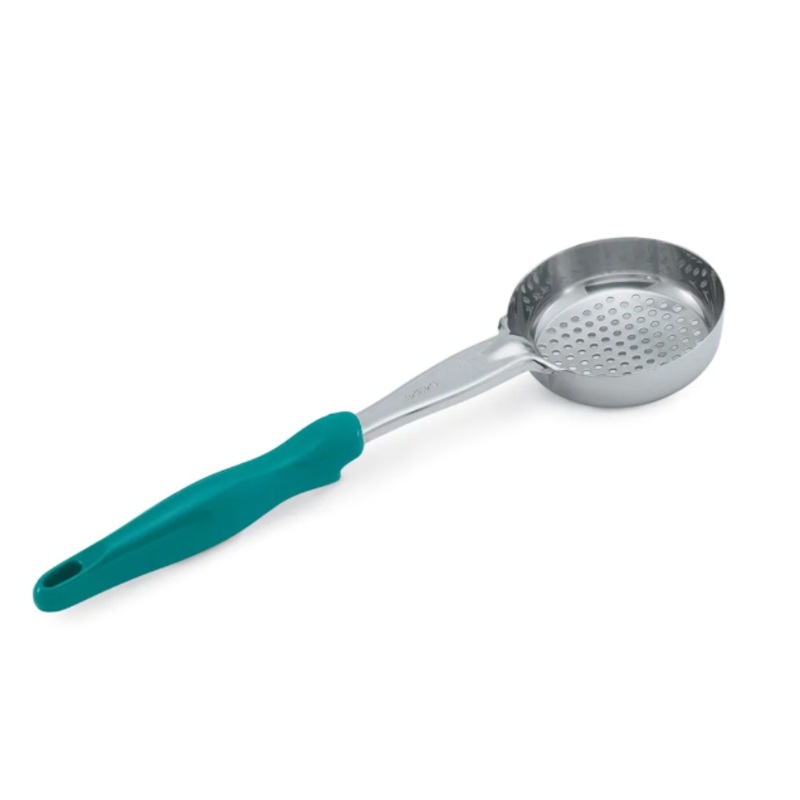 Vollrath 6432655 6 oz Round Perforated Spoodle - Teal Nylon Handle, Heavy-Duty, Stainless Steel - 12ea/Case