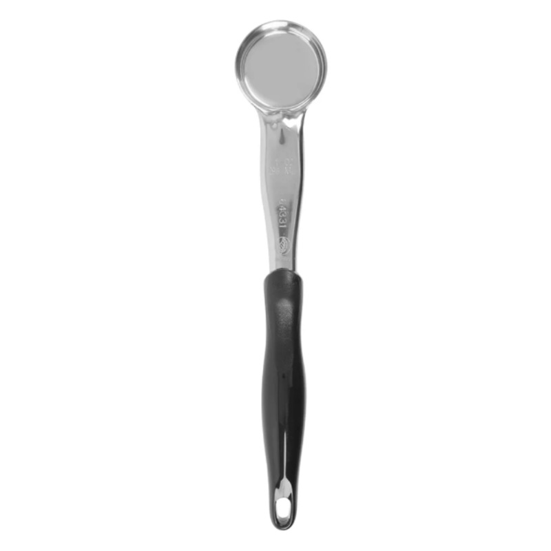Vollrath 6433120 1 oz Round Solid Spoodle - Black Nylon Handle, Heavy-Duty, Stainless Steel - 12ea/Case