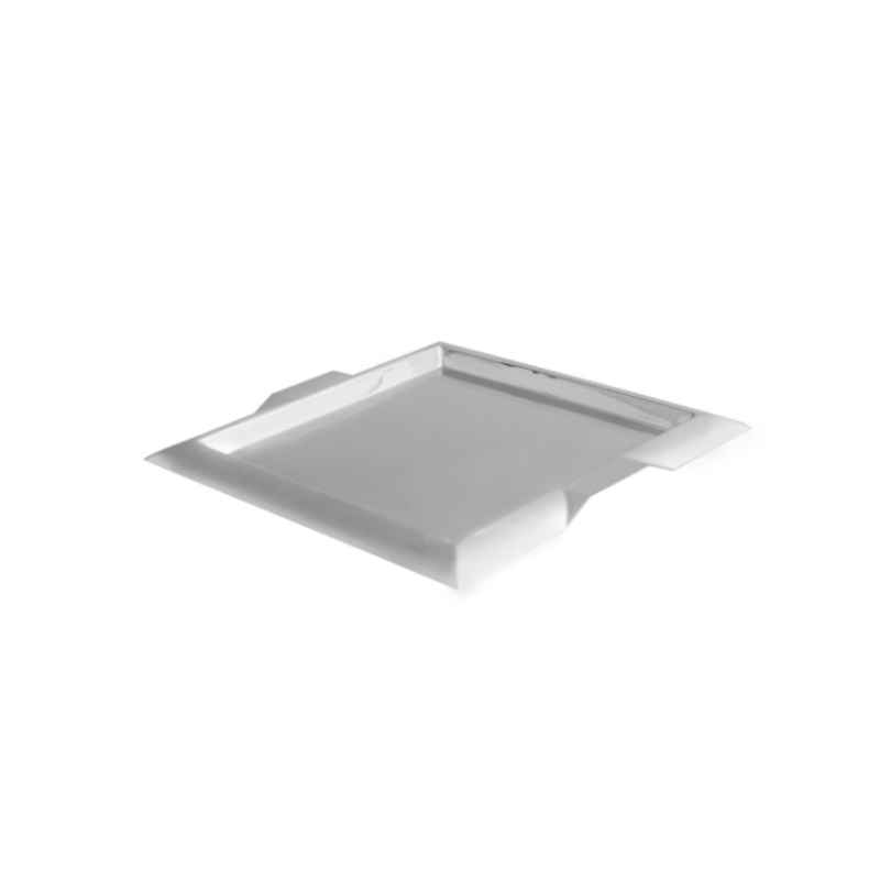 Vollrath 82091 15.75" Square Serving Tray - Handles, Stainless - 3ea/Case