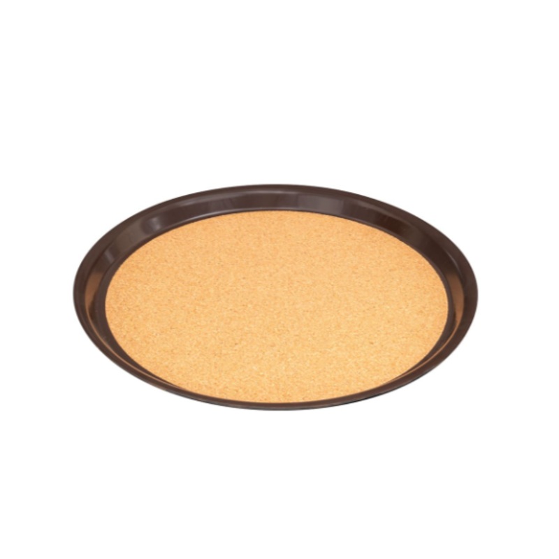 Vollrath 86339 14" Round Cork-Lined Serving Tray - Laminate, Brown - 12ea/Case
