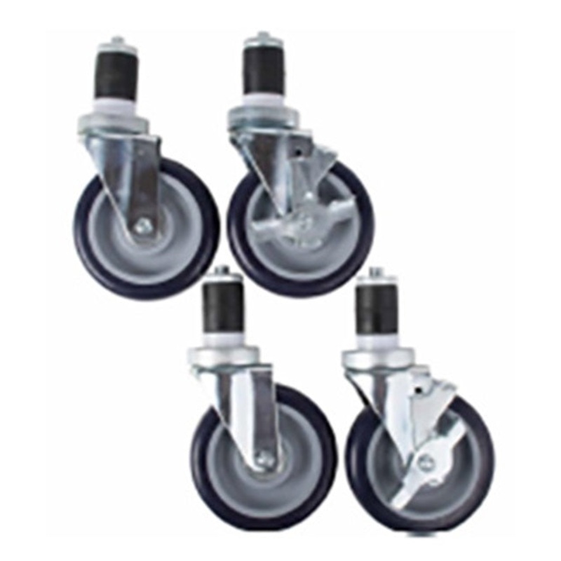 Adcraft ES-1 Swivel Stem Casters 4" - for Work Tables and Equipment Stands - 4/set (2 w/ Brakes)