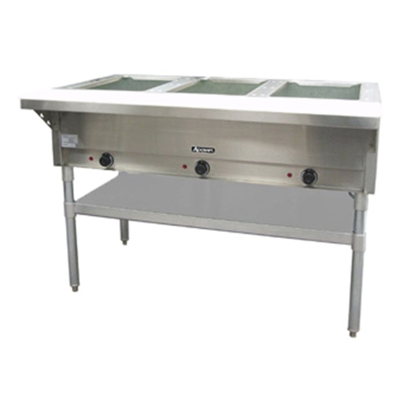 Adcraft ST-120/3 3-Well Electric Steam Table with Cutting Board 48-1/2" - 120v, 2250 Watt