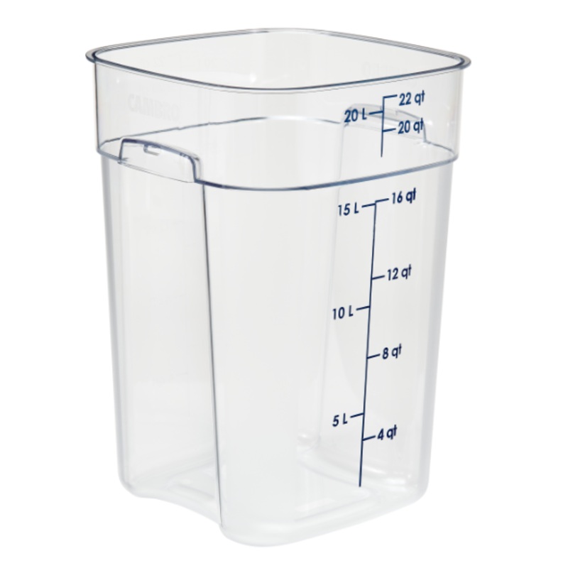 Cambro 22SFSPROCW135 22 qt CamSquare FreshPro Food Container - Polycarbonate, Blue Graduation - 6ea/Case