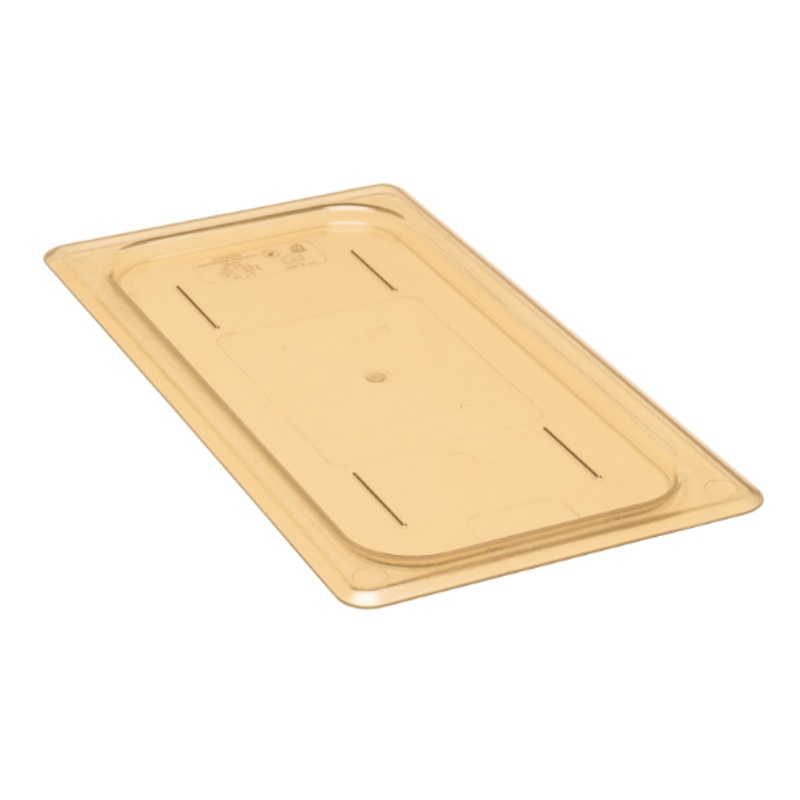 Cambro 30HPC150 H-Pan Food Pan Cover - 1/3 Size, Non-Stick, Flat, Amber - 6/Case