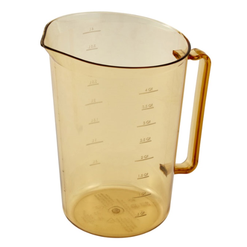 Cambro 400MCH150 4 qt High Heat Measuring Cup - Plastic, Amber