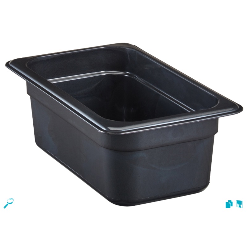 Cambro 44HP110 4"D Quarter Size High Temp Food Pan - Non-Stick - 6/Case