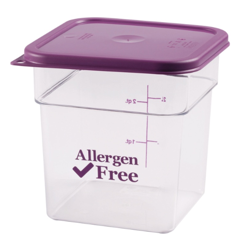 Cambro 4SFSCW441 4 qt CamSquare Food Container - Allergen-Free, Polycarbonate, Clear - 6ea/Case
