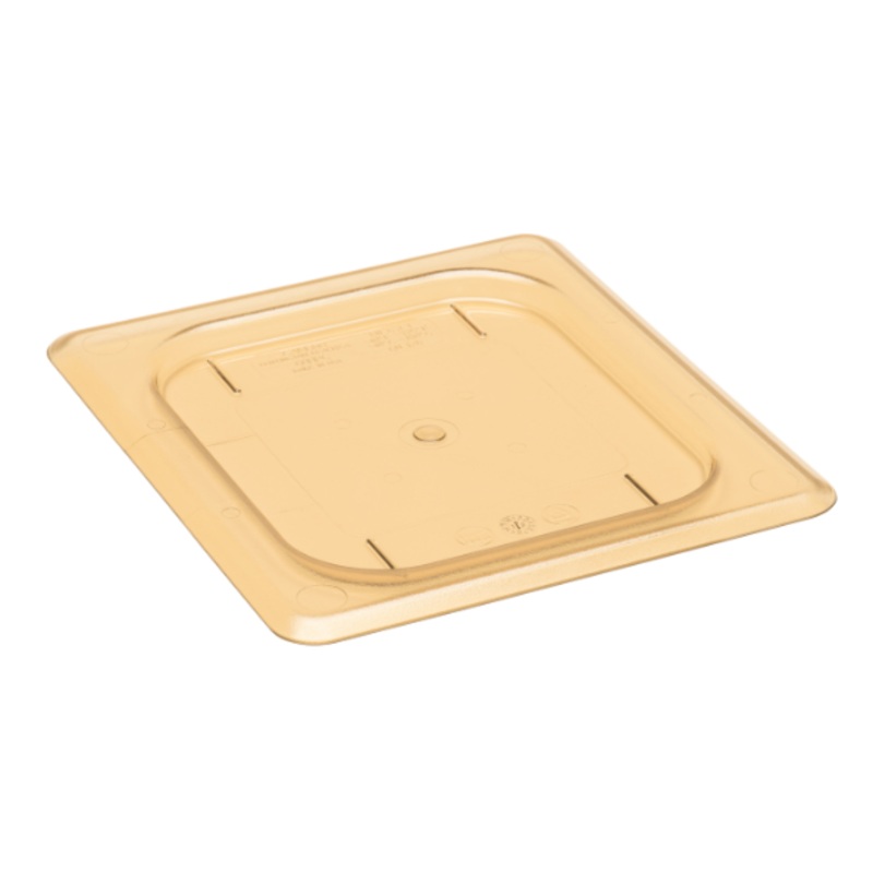 Cambro 60HPC150 H-Pan Food Pan Cover - 1/6 Size, Non-Stick, Flat, Amber - 6/Case