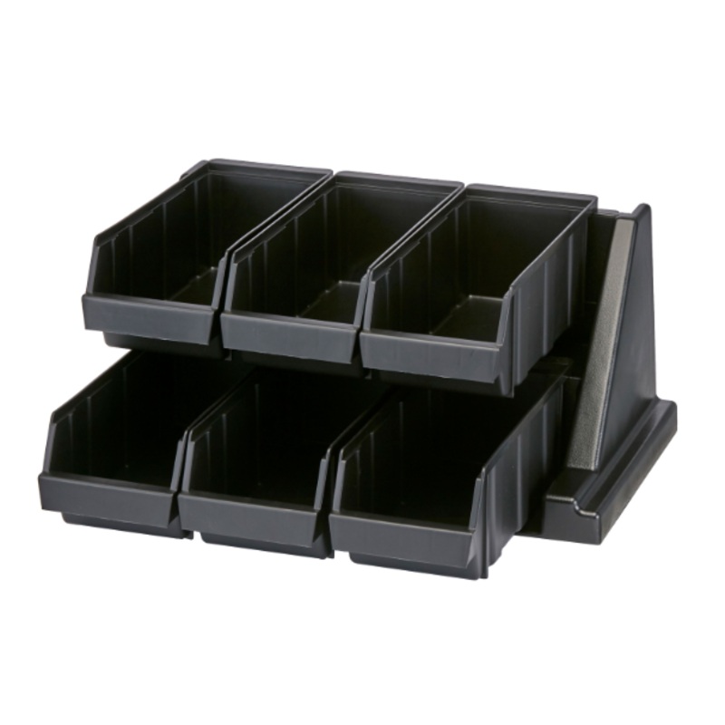 Cambro 6RS6110 Condiment Organizer w/ (6) Bins - Black