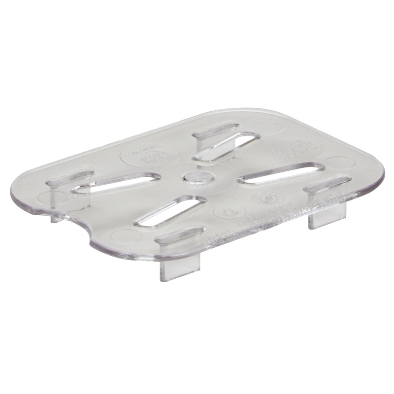 Cambro 80CWD135 Camwear Food Pan Drain Shelf - 1/8 Size - Clear - 6/Case
