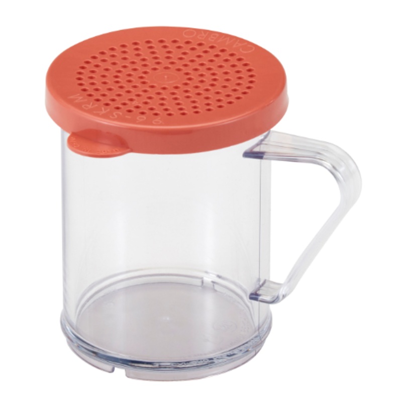 Cambro 96SKRM135 10 oz Shaker/Dredge w/ Medium Ground Lid, Polycarbonate 12ea/Case