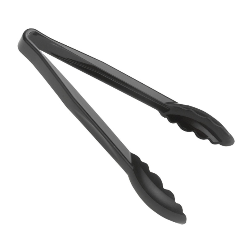Cambro 9TGS110 9"L Plastic Utility Tongs, Black -12ea/Case