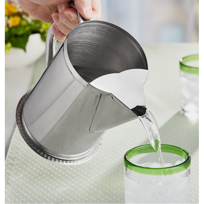 Vollrath 46402 64 oz. Stainless Steel Water Pitcher with Ice Guard - 6ea/Case